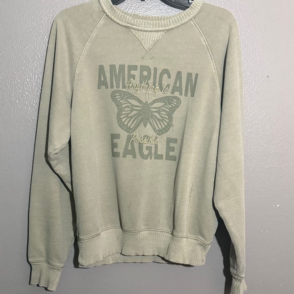 American Eagle Green Graphic Sweatshirt